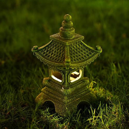 Bolanggu Pagoda Garden Statues Solar Powered Statue Japanese Garden Outdoor Zen Lantern Decorations For Home Yard Lawn Landscape Decor thumb #2