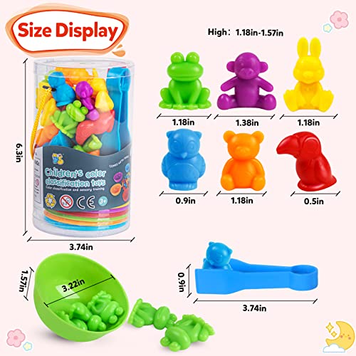 RAEQKS Counting Sorting Toys Matching Stacking Toys With Bowls Preschool Learning Activities For Math Montessori Fine Motor Skills Sensory Animals Toy Sets Gift for Toddlers Kids Boy Girl Aged 3+ Year - Image 4