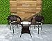 BRISHI 3-Piece Outdoor Rattan Wicker Patio Coffee Table Set | Garden Furniture for Balcony