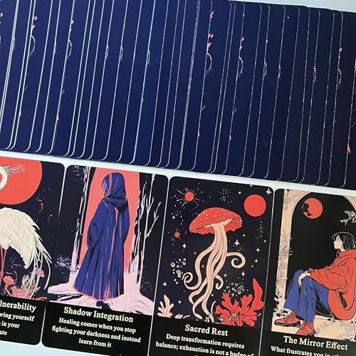 Qymagicz Embracing The Shadow Oracle Deck, Emotional Healing Oracle Cards for Beginners, Personal Growth, Spiritual Guidance, Dark Situation Reflection - Image 6