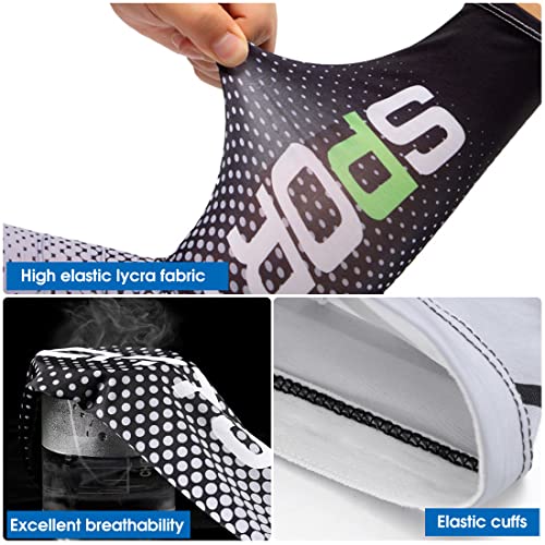 Image of Zibuyu Sun Protection Arm Sleeves for Men, Stylish Combo Bandana Biker Arm Sleeves for Men & Women, UPF 50 Hand Cover for Cycling, Basketball, Football, Golf, Cricket, Outdoor Sports