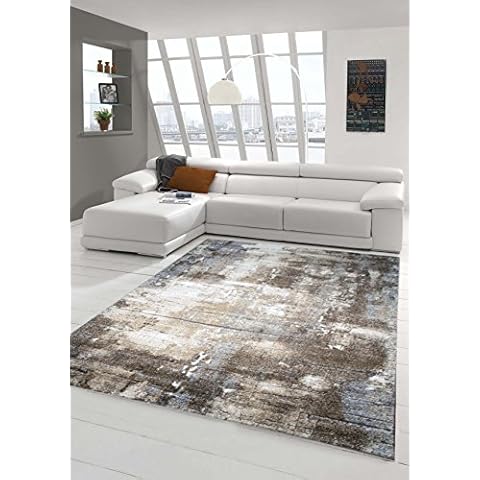 Teppich-Traum Designer Teppich Wohnzimmer modern ABSTRAKT Linien braun beige grau Creme meliert Größe 160x230 cm Cover