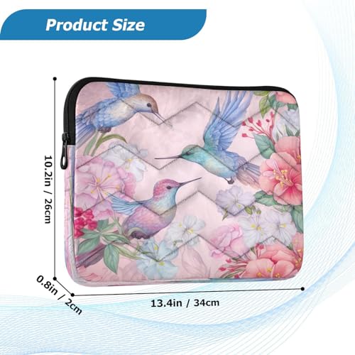 Funda para portátiles de 13-14 pulgadas con diseño de colibríes y flores miniatura 3