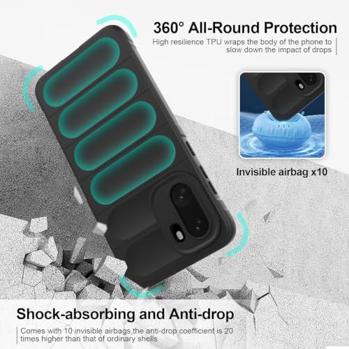 Image of ShieldTech AirGuard Series Back Cover Case for OnePlus 15R | Microfiber Lining | Airbag Cushion Drop Protection | Shockproof Silicone Back Cover Case | Anti Slip Grip - Black for OnePlus 15R