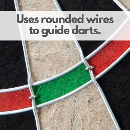 GLD Products Shot King Regulation Steel Tip Dartboard Set with 6 Darts and Rotating Number Ring