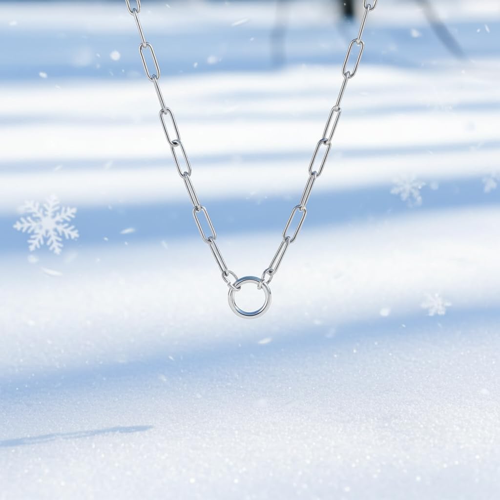 Paperclip Necklace for Women 18" + 2" Adjustable Stainless Steel Chain – Waterproof & Hypoallergenic Minimalist Charm Keeper Necklace - Image 5