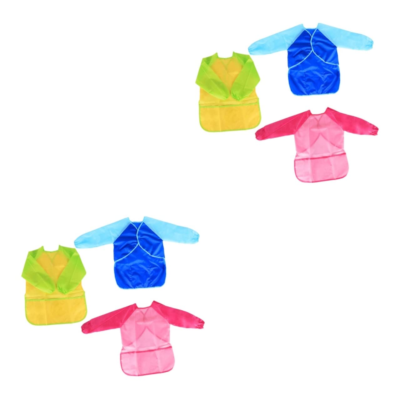 BESTonZON 6 Piezas bata de pintura niños pintando bata niños overoles babero bata mono delantal cubierta de abrigo de pintura bata de dibujo manga larga ropa de trabajo Artículos de arte