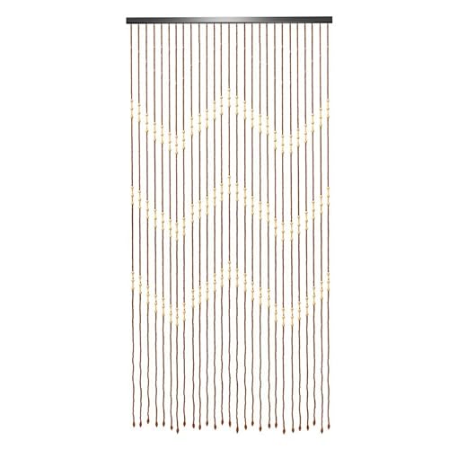 Repomanda Cortina De Cuentas De Madera Y Bambú, 27 Hebras, Cortina Decorativa De Perlas Retro, Separador para Puertas, Balcón E Interiores, 90 X 175 Cm