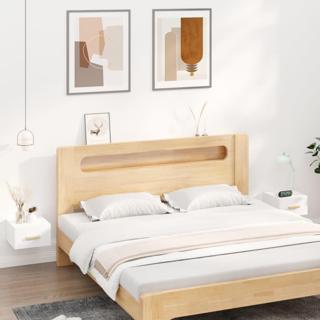 vidaXL Mesitas de Noche de Pared 2 uds Blanco 35x35x20 cm