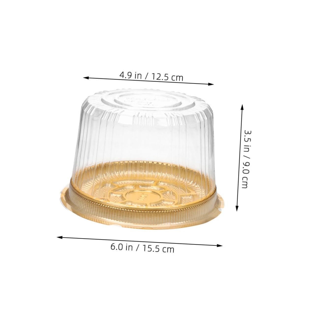 Cabilock 50Pcs Clear Plastic Cake Boxes Compact Transport Containers for Cake Slices and Desserts for Home Parties and Bakery Shops Lightweight and Portable Design