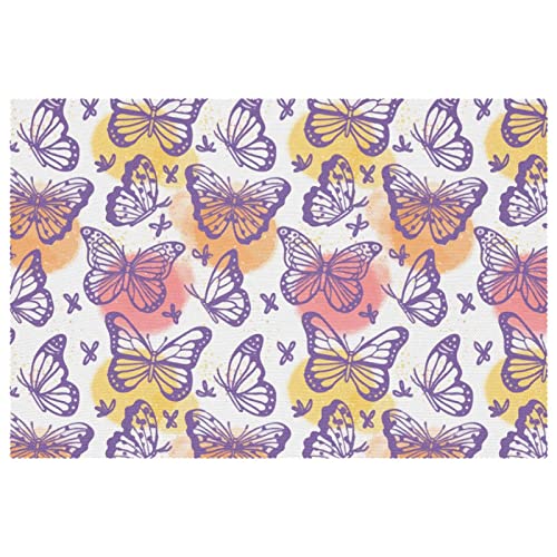 Set de table papillon violet antidérapant résistant chaleur - 2
