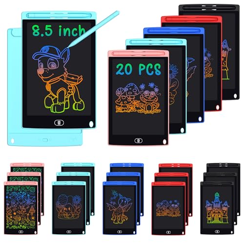 20 Pack 8.5 Inch LCD Writing Tablet for Kids, Reusable Drawing & Writing Board, Classroom Bulk Set for School, Home, Party, Lightweight Erasable Doodle Board for Boys Girls
