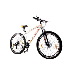 CAYA Fade 27.5T MTB Cycle for Men & Women with 21 Speed Gears & Semi Fat 3 Inch Tyre | Disc Brake & Suspension with Steel Frame 18.5 & Tyre 27 Inch Unisex Bicycle | Ideal for 15+ Adults-(White)