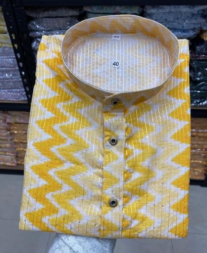 Image of FOXDX Men's Traditional Cotton Floral Printed Only Kurta