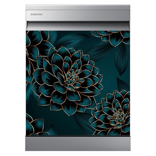 Stickers Lave vaisselle - Fleurs 3617681400295 - Adhésif BRILLANT - 60x60 cm