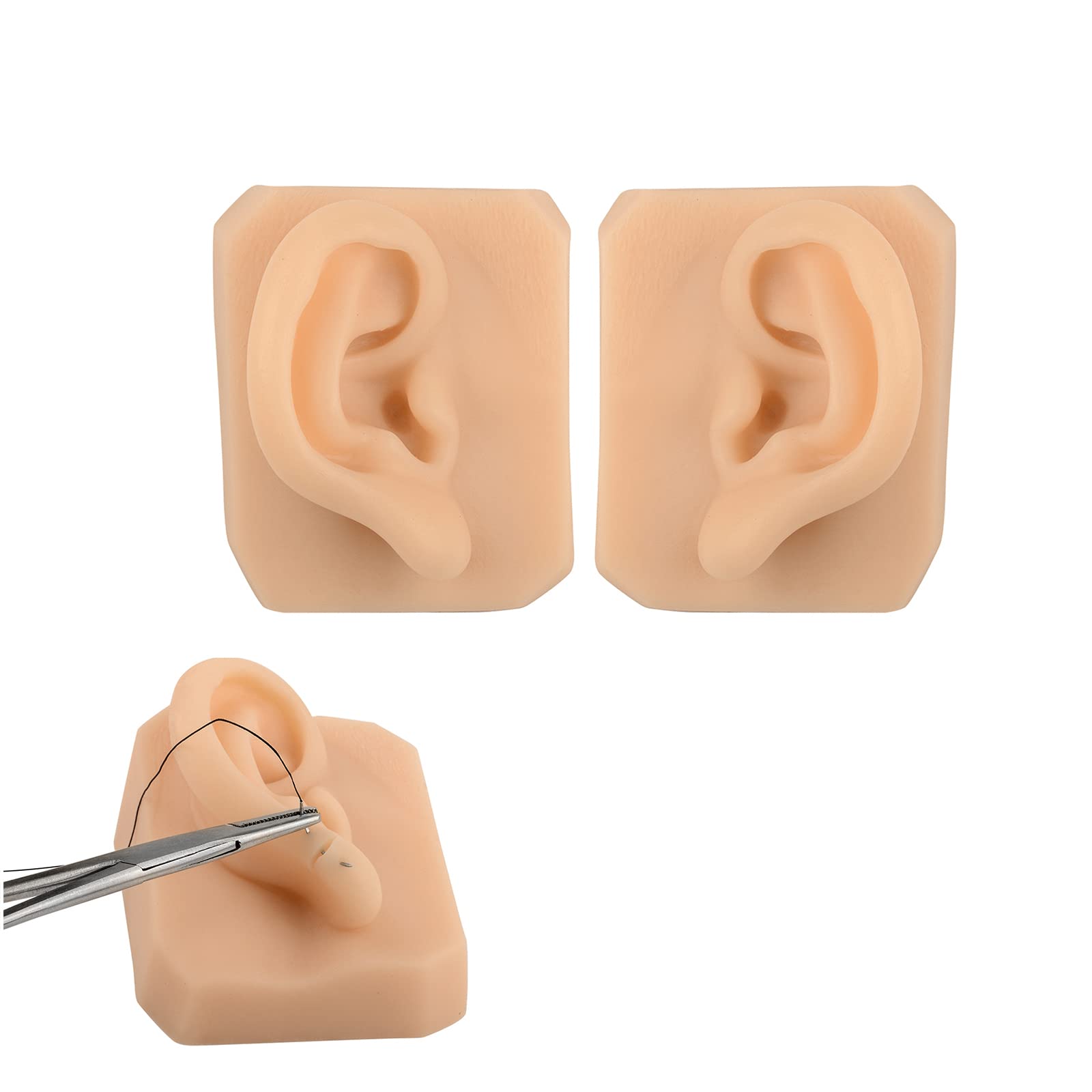 Miękki silikonowy model uszu, symulacja uszu, silikonowy manekin do ćwiczeń, części ciała, do treningu akupunktury, prezentacji biżuterii, praktyki piercingu (1 para)