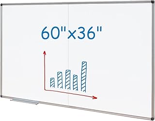 Large Magnetic Whiteboard 60 x 36 Inch, Foldable Dry Erase White Board with Pen