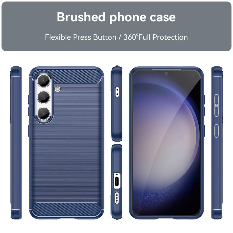 Image of Hybrid Carbon Fiber Back Case for Samsung Galaxy S24 (Blue)