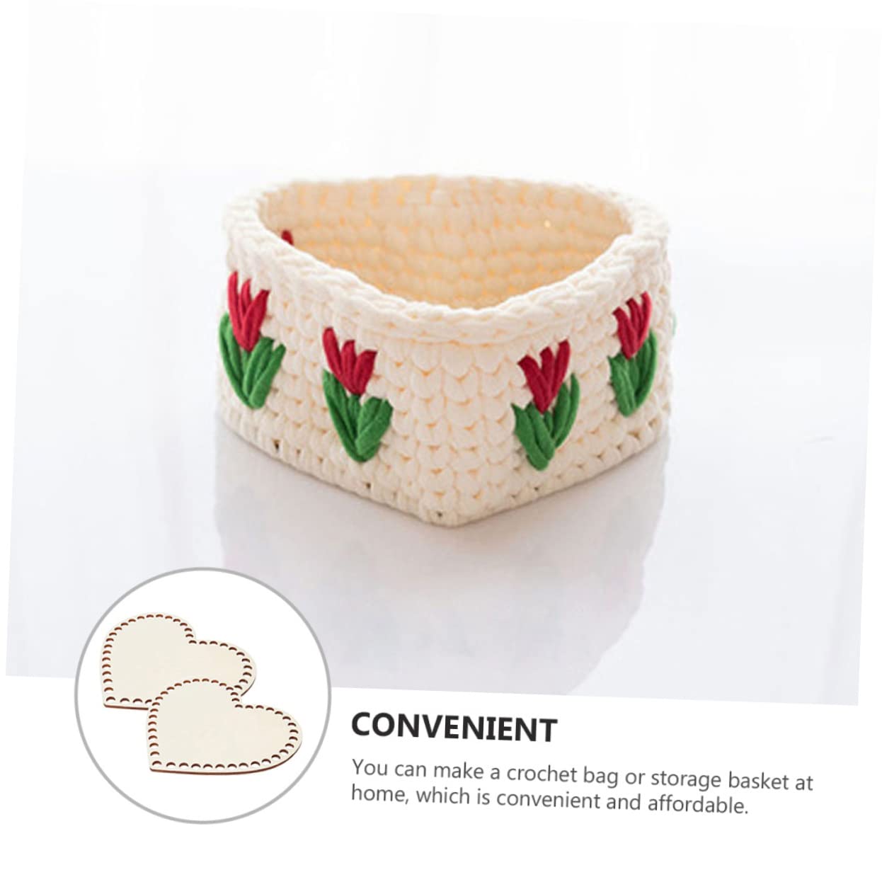 HAWILLOSCH 2Pcs Wooden Basket Bottoms Heart Shaped Knitting Base for DIY Crochet Bags Durable Natural Wood Base for Craft Weaving for Handmade Present Creation