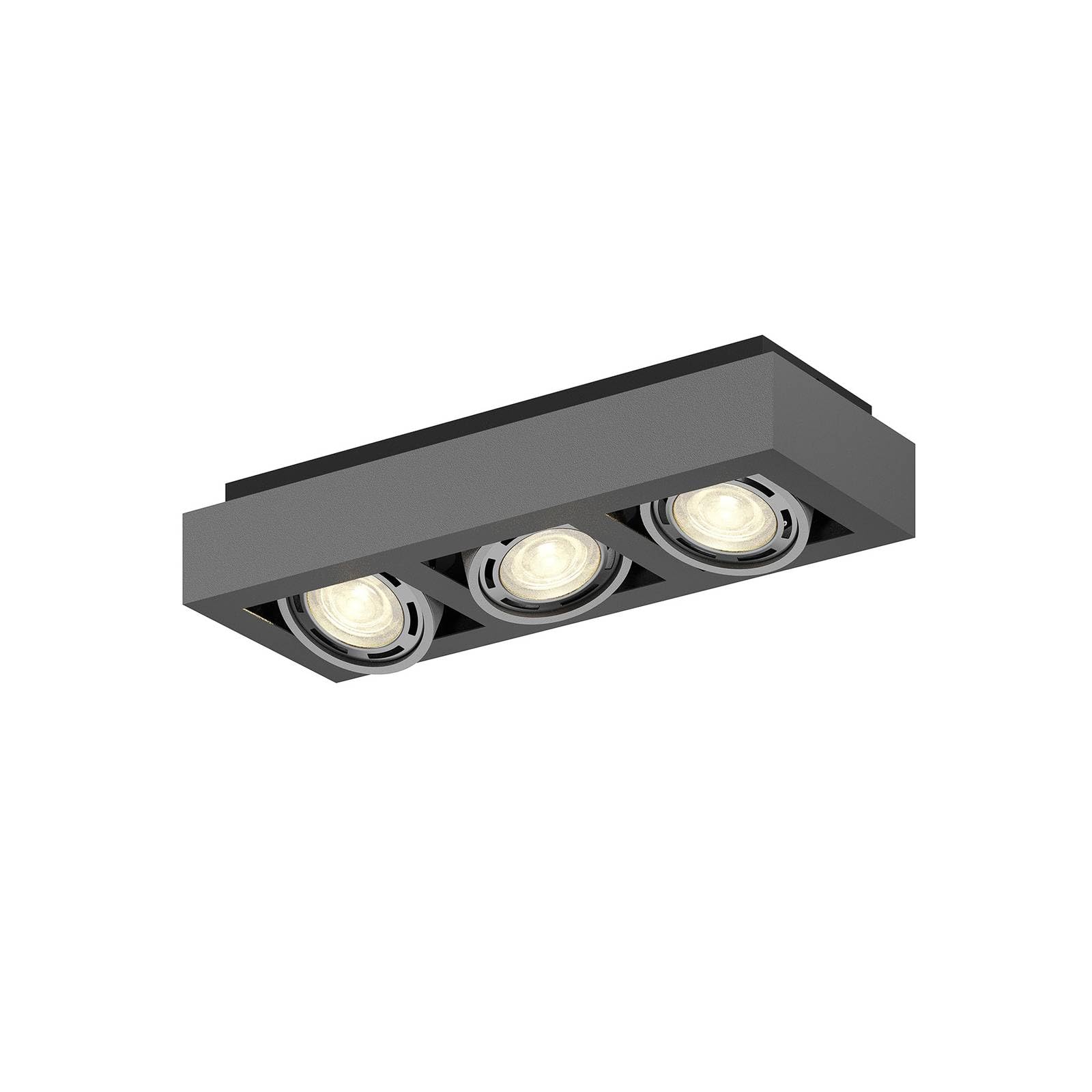 Arcchio Dark Grey Ceiling Light Ronka Dimmable (Modern) In Black Made Of Aluminium For E.g. Living Room & Dining (3 Light Sources, Gu10) From Ceiling Lamp