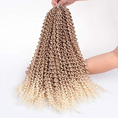 14 inch Passion Twist Hair Bohemian Crochet Hair Water Wave Crochet Braids for Passion Twist Crochet Hair Passion Twist Braiding Hair Hair Extensions (14"6packs, #T27/613)