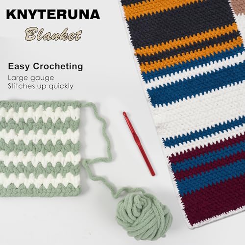 Image of #6 Super Bulky Blanket Yarn for Crocheting - 4 Skeins(Each 10.5oz /300g, 220yds /201m), Chunky Chenille Thick Plush Big Soft Yarn for Crocheting Knitting Blankets, Sage Green