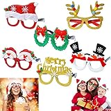 Das 6er-Set enthält: 6 Brillen mit kreativen lustigen Neuheiten für Weihnachten (einschließlich Rentier, Weihnachtsmann, Pinguin usw.).