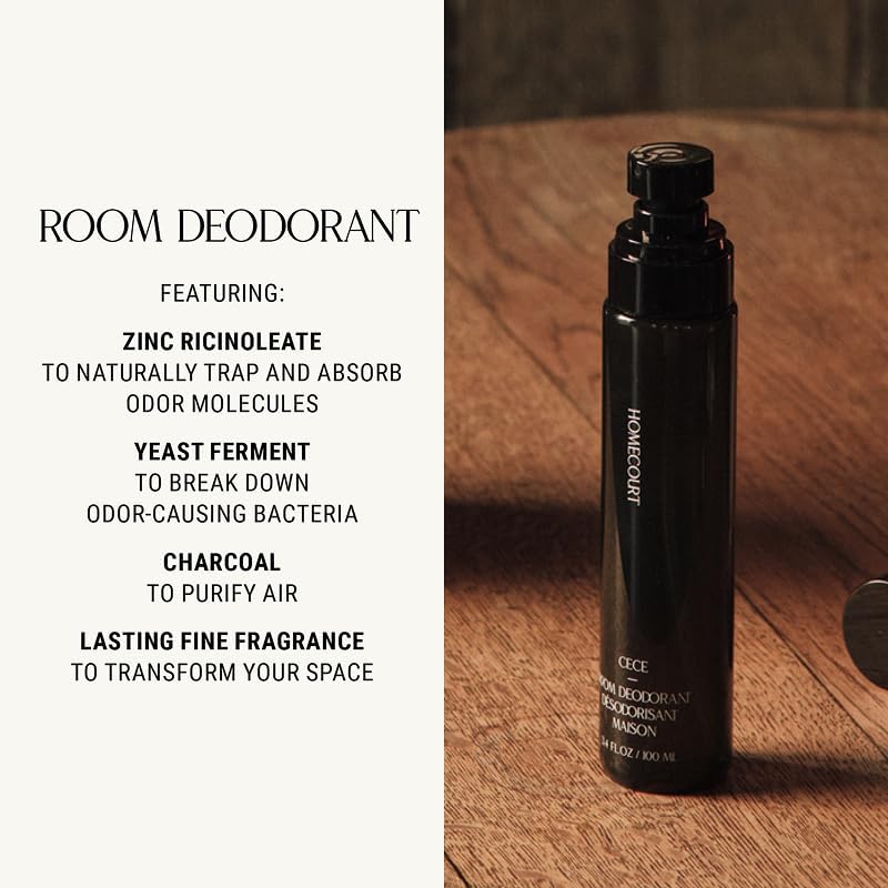 Homecourt Room Deodorant, Natural Room Spray, Fine Fragrance of Cedarwood & Leather, For Kitchen, Bathroom & more, Clean Formula, Cece, 3.4 oz - Image 2