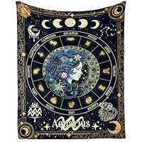 Homieblanket Aquarius Zodiac Blanket for Boys Girls, Secret Astrology Themed Design Printed Throw Blankets for Kids Lap, Chair Sofa, Soft Fleece Cozy Blanket, 40\"x 50\"