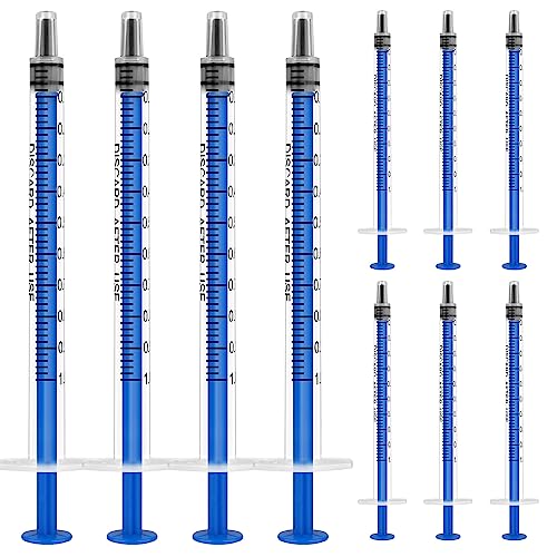 OFFCUP Jeringas, 10pcs 1ml Jeringa de Plástico, Jeringa de Jardín, Jeringa de Líquido Reutilizable, Jeringa Grande para Laboratorios Científicos, Medición, Riego, Relleno, Filtración