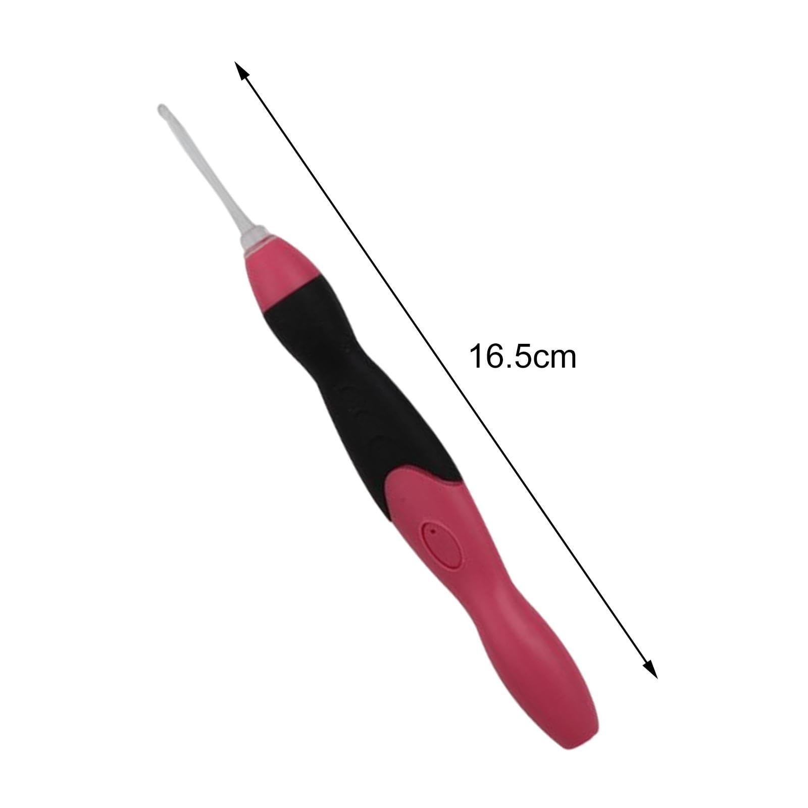 Juego de 5 agujas de ganchillo iluminadas, 9 piezas, herramientas de tejer recargables por USB, con funda, color rojo