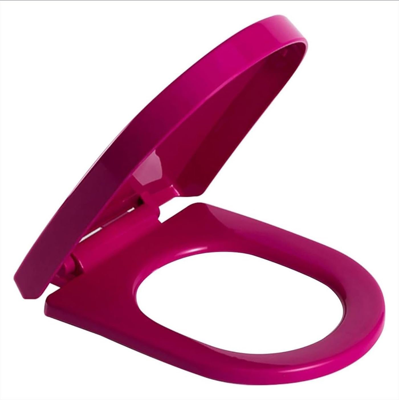 Tavoletta WC Colorato Plastica,Copriwater Universali D Forma,Sedile WC Coperchio Water con Chiusura Rallentata,ASSE WC,Coprivaso per Famiglie,Montaggio Rapido,360 * 470mm,Viola