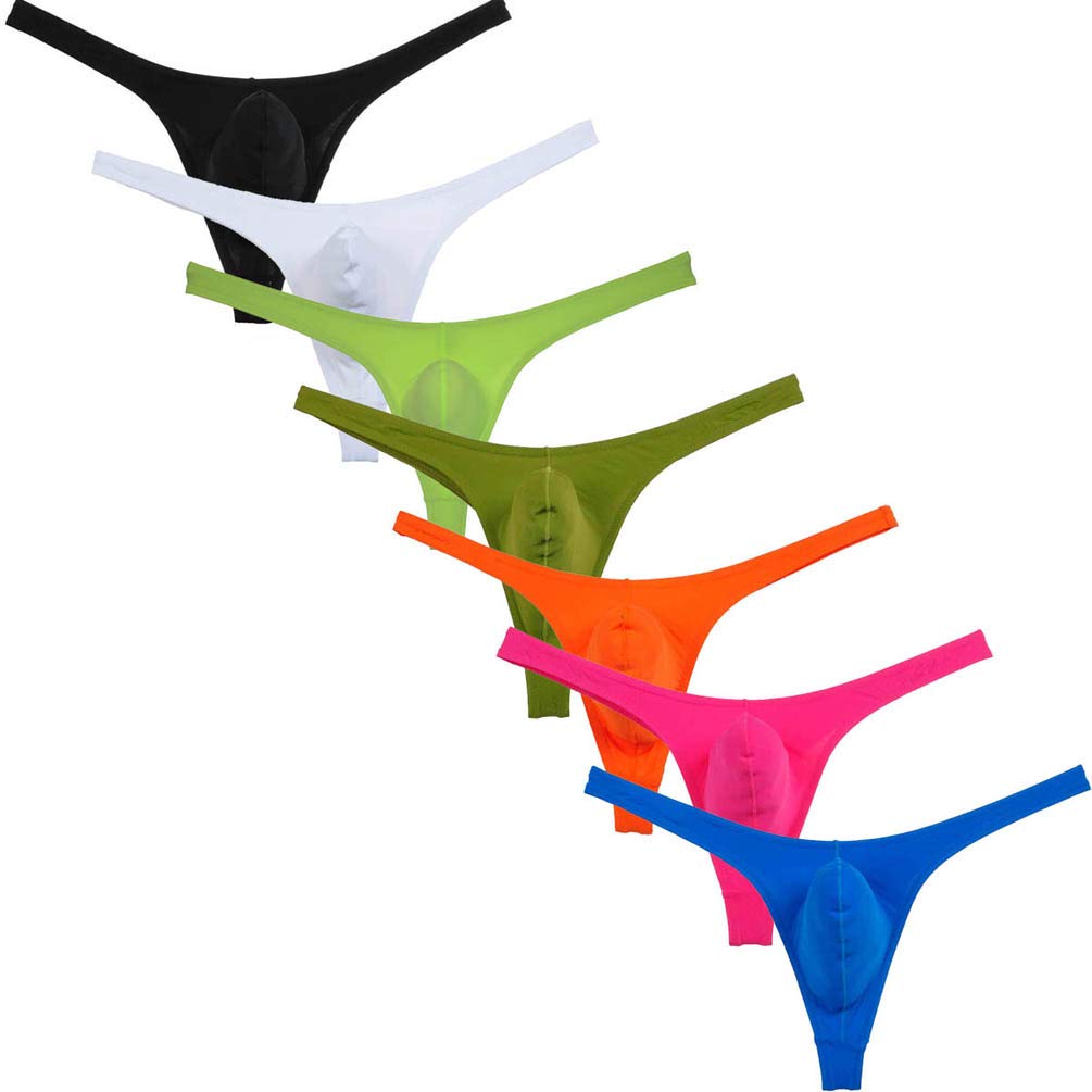 JAXFSTKMen's Solid Thong Spandex Bikini T-Back