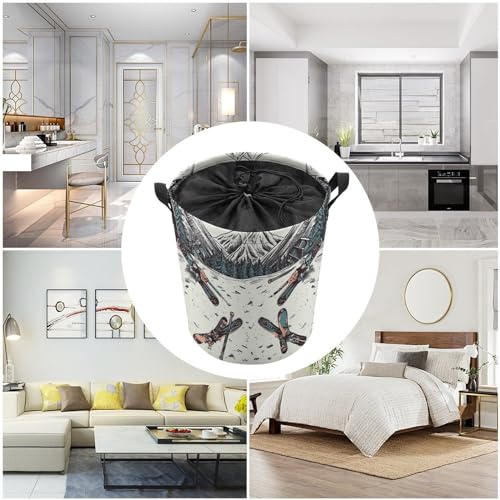 Panier à linge pliable poignées longues pour ranger le ski et les jouets