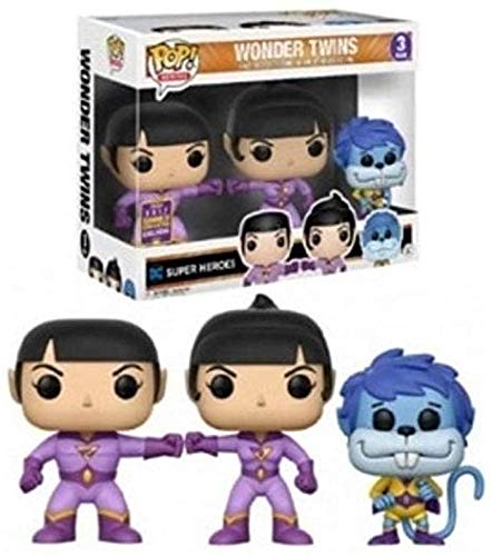 Funko Wonder Twins-Zan, Jayna & Gleek 3Pack-Sdcc Summer Convention Figurine, Multicoloured, 14613 #TOP1