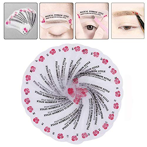 24 PCS Eyebrow Shaping Stencils, Kalolary Eyebrow Grooming Stencil Kit Shaping Templates DIY Tools for Eyebrows Shaping - Image 4
