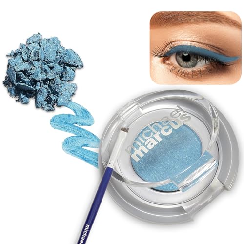michael marcus Makeup Cake Eye Liner & Eyeliner Brush (Twinkle) - Water Activated Dry Pressed, Long-Lasting & Smudge Resistant Eyeliner - Cruelty & Paraben Free - For Beginner & Pro Makeup Artist