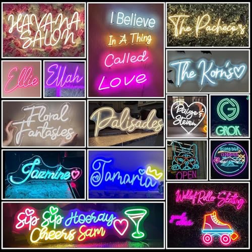 Image of Custom Neon Signs, Personalized LED Neon Light for Wal Decor, Bar, Wedding, Business - Any Text /Logo /Decor Aesthetic Birthday Gift