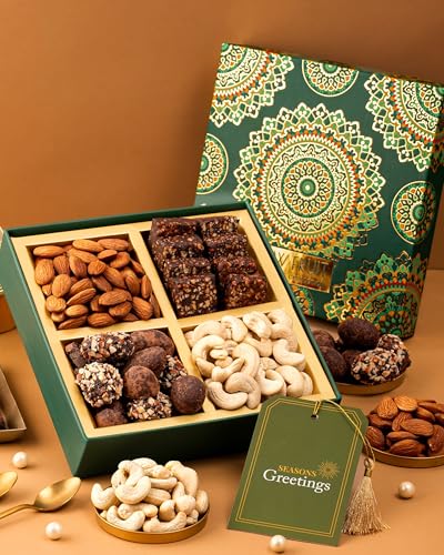 Image of Hyperfoods Dry Fruits Gift Box Diwali Gifts for Family and Friends Chocolate Gift Hamper Dry Fruit Diwali Gifts for Employees Corporate Gifts for Employees Hampers Dry Fruits Combo Pack