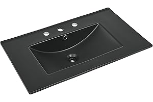 30" Vanity Top Bathroom Sink with Top and Sink in Matte Black