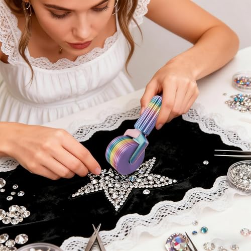Image of Diamond Art Roller, 2025 New Essential DIY Craft Tool for Rhinestone Embroidery, Easy-Grip Hand Roller, Detachable Diamond Painting Tools and Accessories(Pink Color)