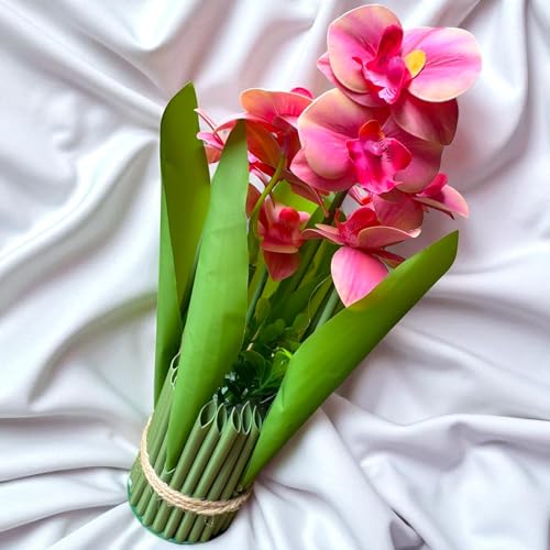 Image of Garden Art Pack of 1 Artificial Phalaenopsis Orchid Bonsai Bunch, 6 Heads, 9 Flowers, 31cm GAAPHOB-6H-31PH (Peach Shaded)