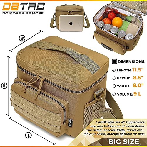 Dbtac Tactical Lunch Bag (Tan) + Tactical Gun Case Bag Xs (Tan), Waterproof & Sturdy Material, Multi-Functional Military Style Design #TOP3