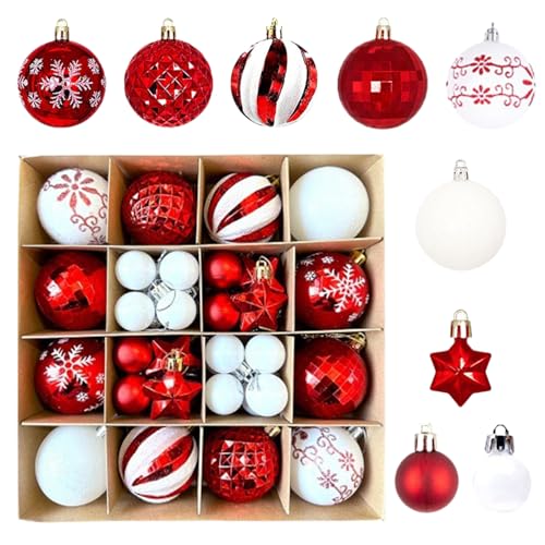 Esferas, Home GIOD Juego de 44 Esferas Navideñas, Kit de Adornos de esferas de Navidad, Inastillables, Bolas de Navidad para Colgar, para Fiesta de Navidad, Bodas, Fiestas y...