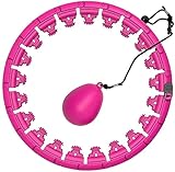 M MITLINK Smart Weighted Hula Hoop for Adults - Hula Circle Weighted Hoops 2 in 1 Fitness Massage Non-Fall Exercise Hoops with 24 Detachable Knots Adjustable Auto-Spinning Ball for Adult