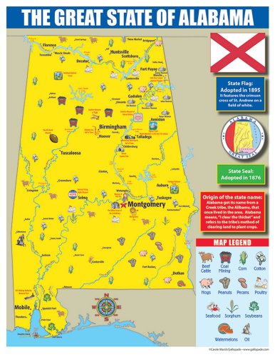 Gallopade Publishing Group Alabama State Map for Students - Pack of 30 (9780635106285)