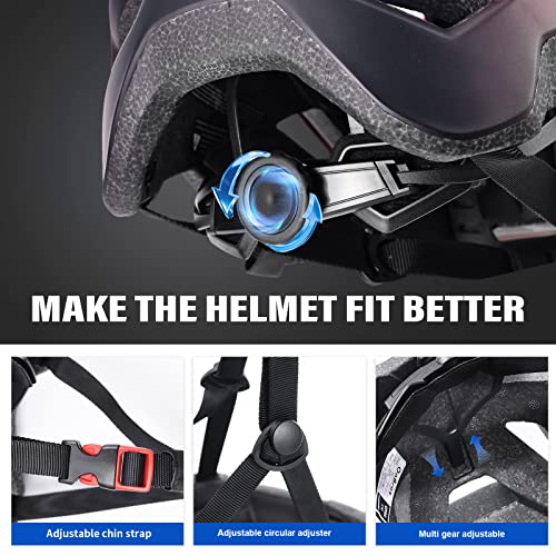 Bike Helmet, OnBros Cycle Helmet Men and Women, Scooter Skateboard MTB BMX Bike Helmet Lightweight, Mountain Bike Helmet with Visor, Bicycle Helmet 55-61cm - Image 5