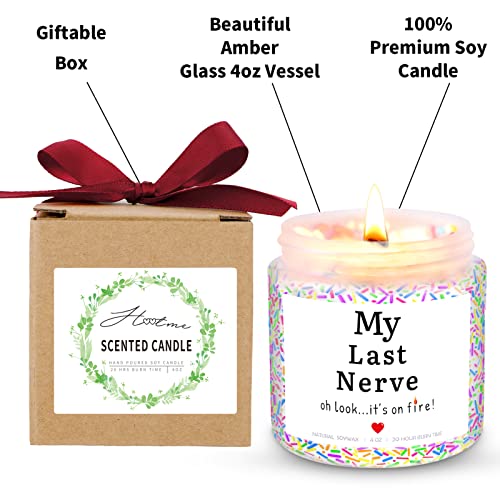 Vanilla Birthday Cake Scent With Sprinkles Candles - My Last Nerve, Oh Look.it's On Fire! Birthday Gifts For Women, Funny Gifts For Mother's Day, Christmas Gifts For Her, Mom, Bff, Best Friends #TOP2