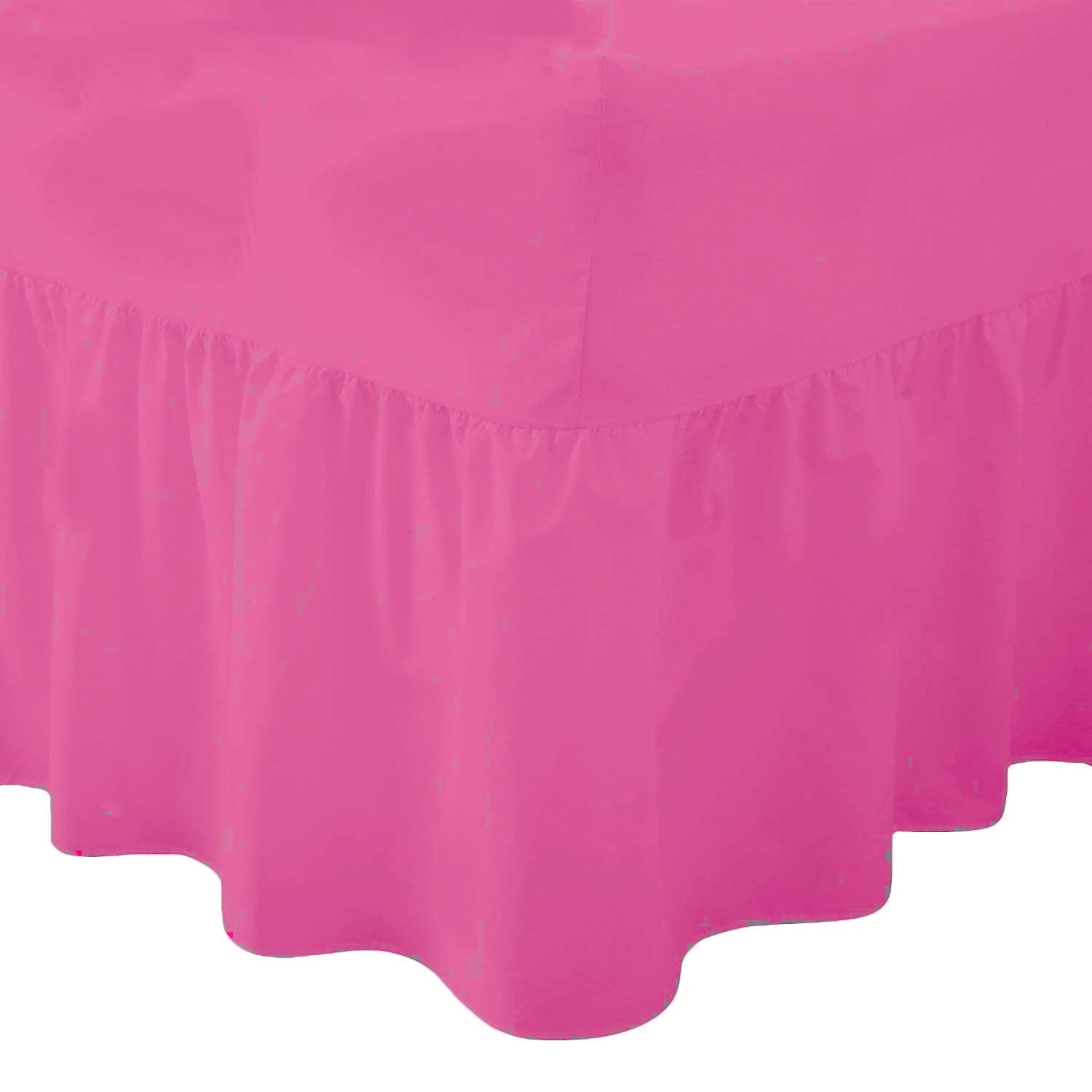 R&Z Luxuary Plain Polycotton Fitted Valance Sheet SIngle, DOuble, King, Super King (Fuscia, King)
