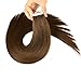16 inches Remy Tape in Extensions Human Hair Full Cuticle Virgin Human Hair Straight 40g 20pcs Medium Brown Color